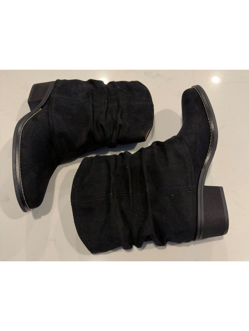 White Mountain Alden Black Mid Calf Western Bootie Women Size 6.5
